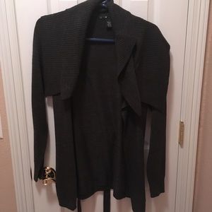 Grey wrap sweater